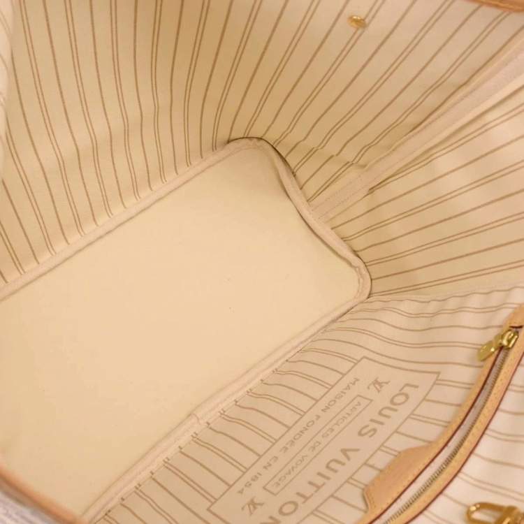 Pre Owned Louis Vuitton Damier Azur Neverfull MM Tote Bag