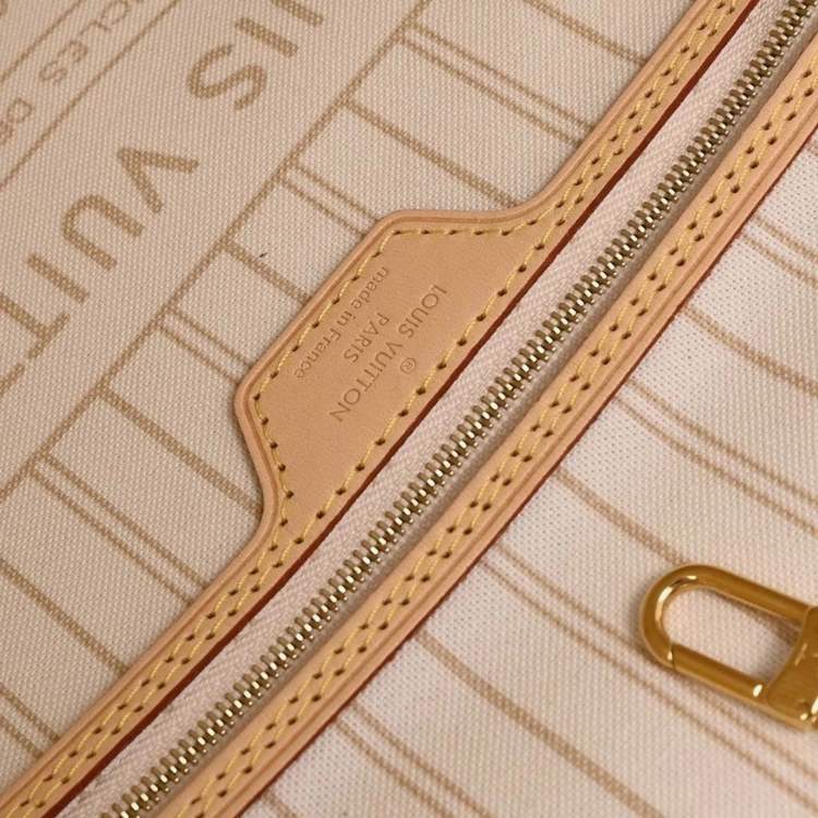 Pre Owned Louis Vuitton Damier Azur Neverfull MM Tote Bag