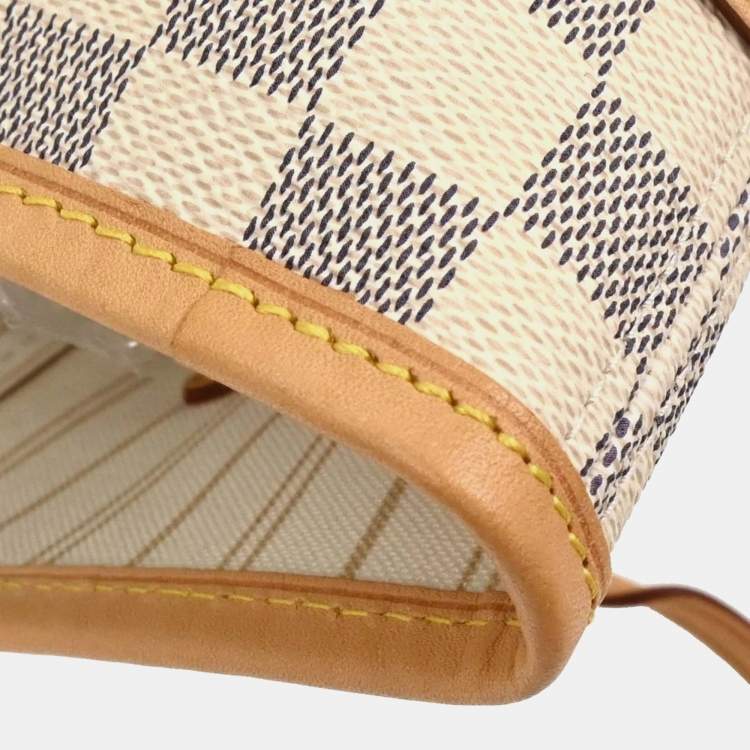 Pre Owned Louis Vuitton Damier Azur Neverfull MM Tote Bag