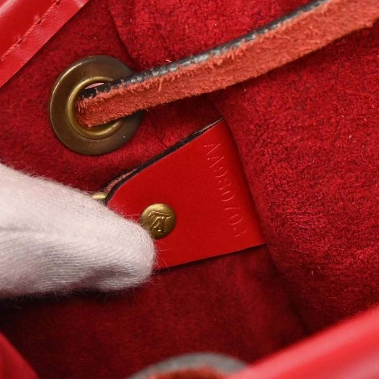Pre Owned Louis Vuitton Red Epi Montsouris Mm Monaco Limited Backpack