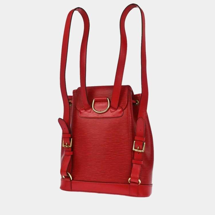 Pre Owned Louis Vuitton Red Epi Montsouris Mm Monaco Limited Backpack