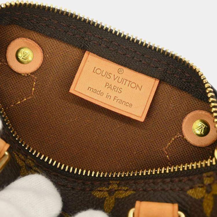 Pre Owned Louis Vuitton Monogram Speedy Mini Brown Monogram Canvas Top Handle Bag