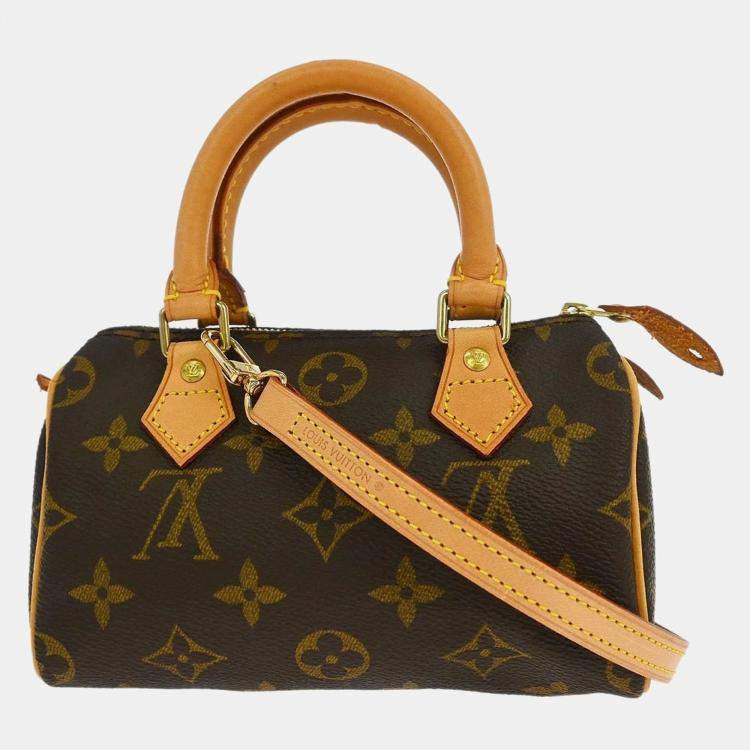 Pre Owned Louis Vuitton Monogram Speedy Mini Brown Monogram Canvas Top Handle Bag