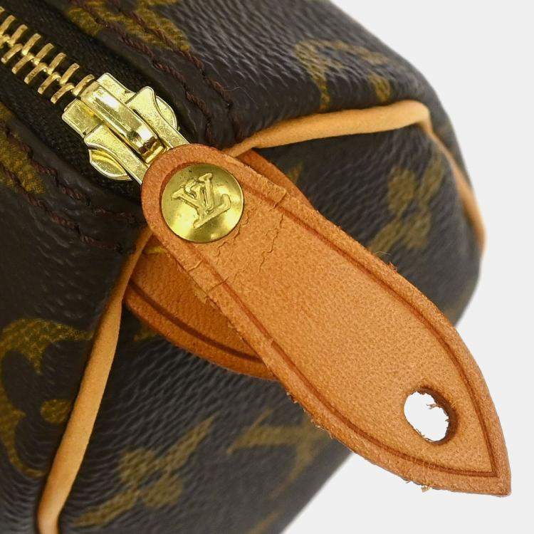 Pre Owned Louis Vuitton Monogram Speedy Mini Brown Monogram Canvas Top Handle Bag