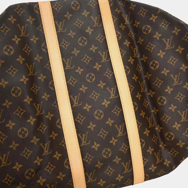 Pre Owned Louis Vuitton Keepall 50 Brown Monogram Canvas Duffle Bag