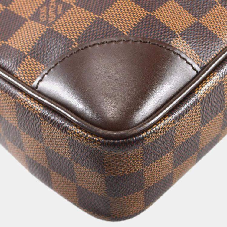 Pre Owned Louis Vuitton Porte Documents Voyage Brown Damier Ebene Canvas Briefcase