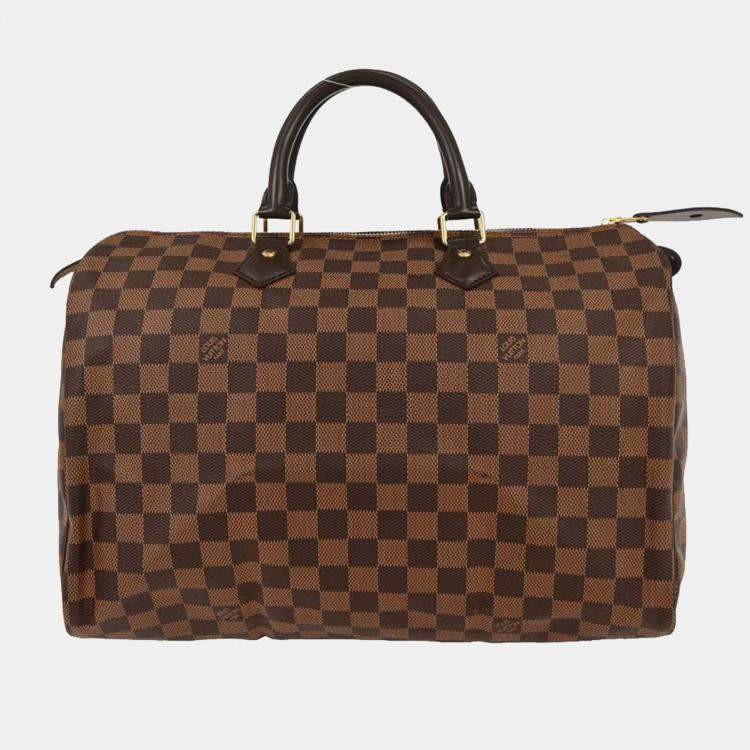 مملوكة مسبقًا Louis Vuitton Speedy 35 Brown Damier Ebene Canvas Top Handle Bag