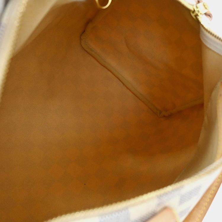 Pre Owned Louis Vuitton Speedy 30 White Damier Azur Canvas Top Handle Bag