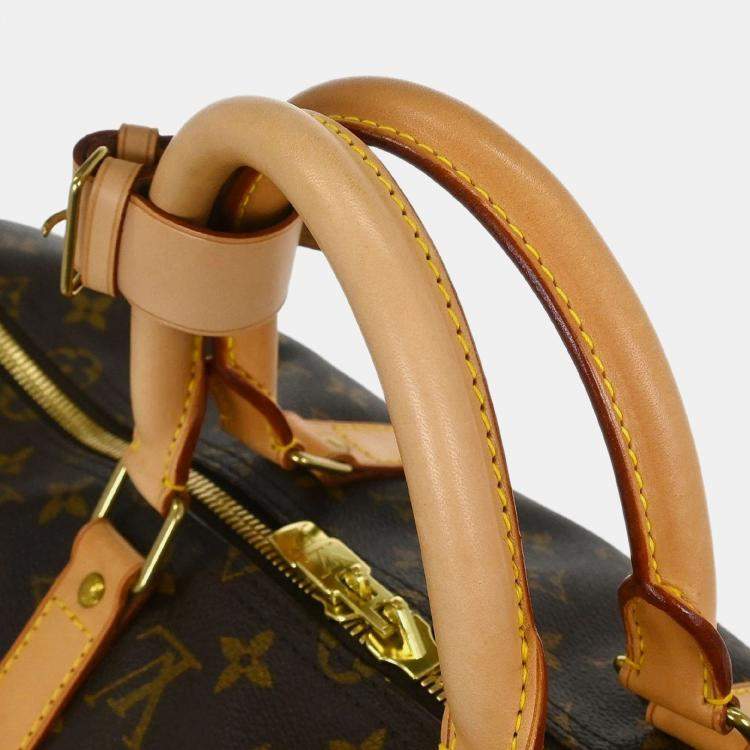 Pre Owned Louis Vuitton Keepall 50 Brown Monogram Canvas Duffel Bag