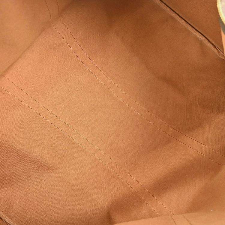 Pre Owned Louis Vuitton Keepall 55 Brown Monogram Canvas Duffel Bag