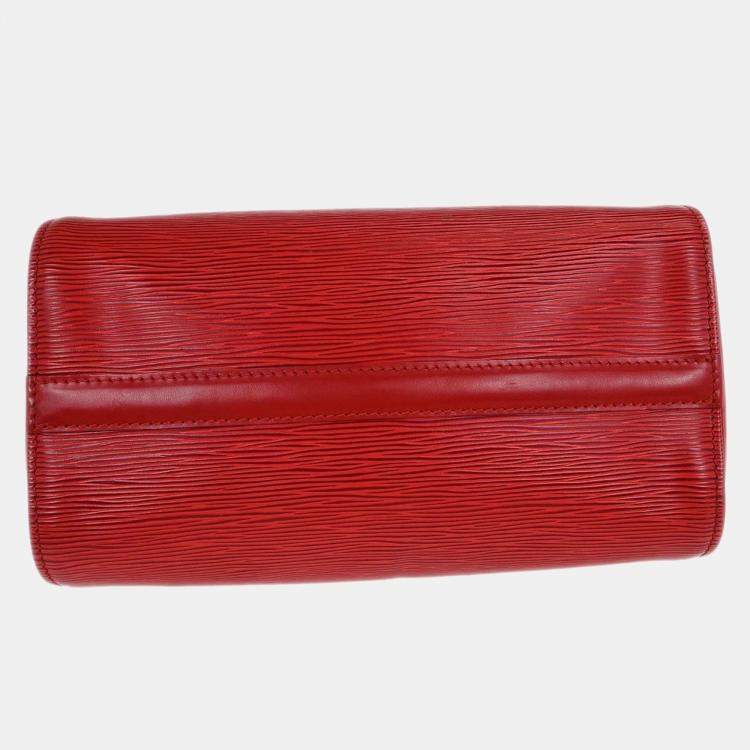 Pre Owned Louis Vuitton Speedy 25 Red Epi Leather Top Handle Bag