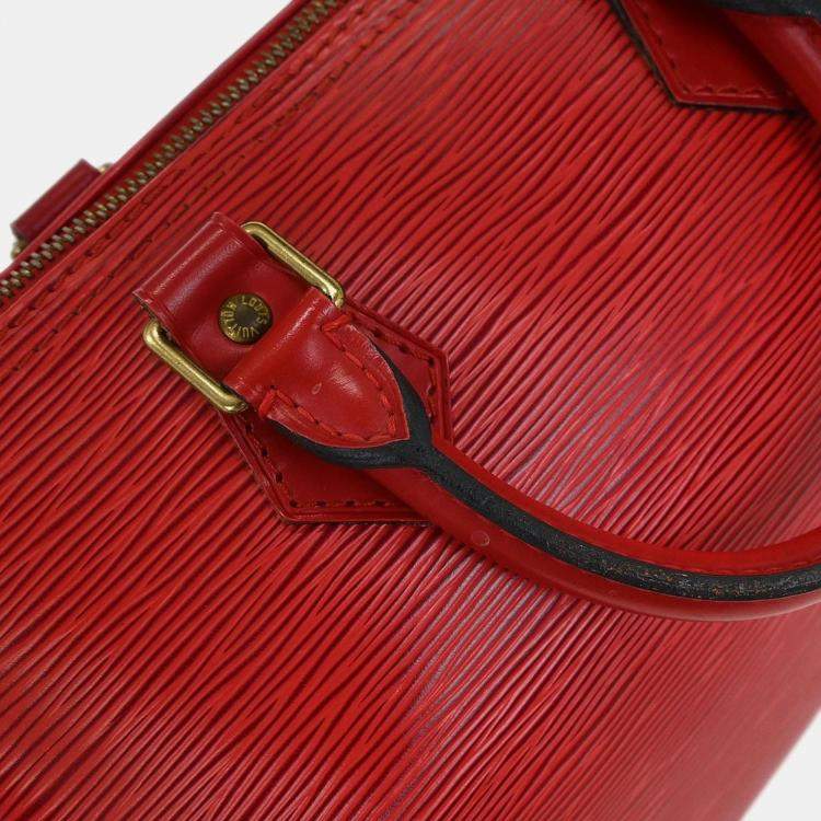 Pre Owned Louis Vuitton Speedy 25 Red Epi Leather Top Handle Bag