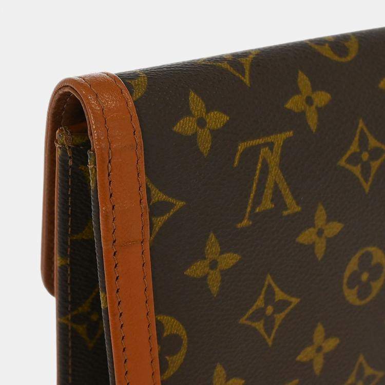 Pre Owned Louis Vuitton Monogram Pochette Dame PM Brown Monogram Canvas Clutch Bag