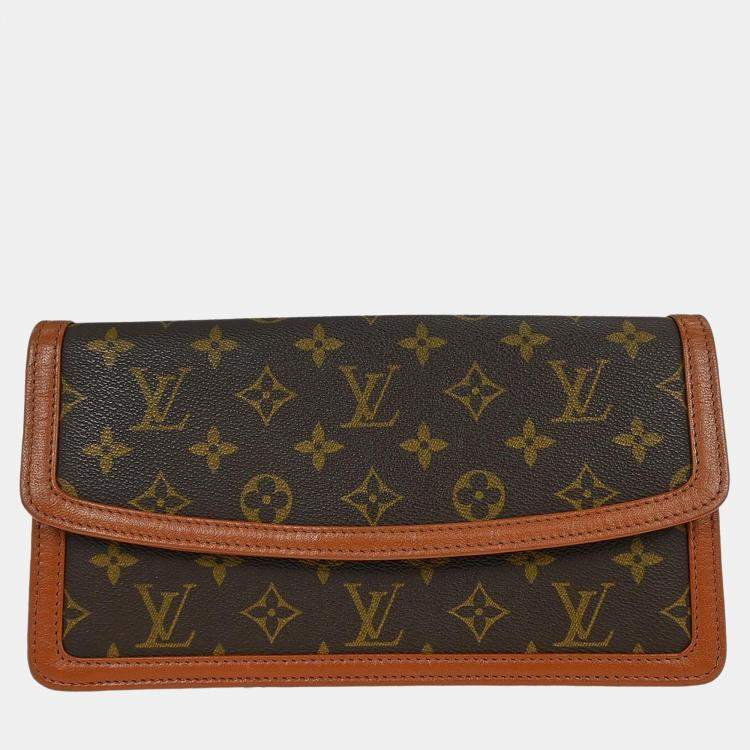 Pre Owned Louis Vuitton Monogram Pochette Dame PM Brown Monogram Canvas Clutch Bag