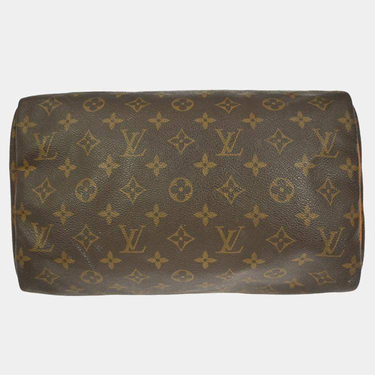 Pre Owned Louis Vuitton Speedy 30 Brown Monogram Canvas Top Handle Bag
