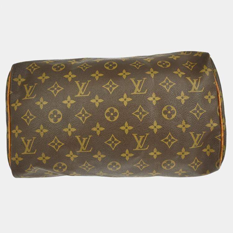 Pre Owned Louis Vuitton Speedy 30 Brown Monogram Coated Canvas Top Handle Bag