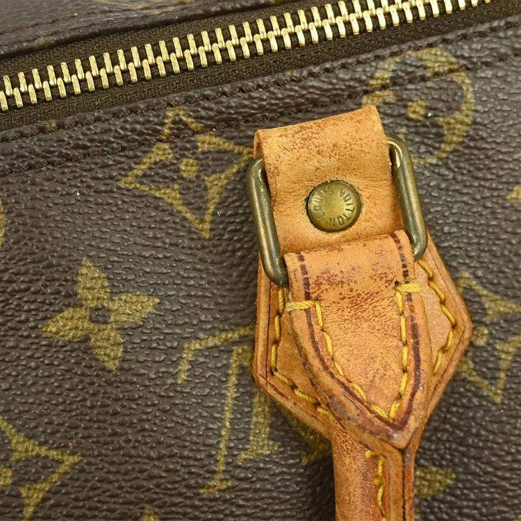 Pre Owned Louis Vuitton Speedy 30 Brown Monogram Coated Canvas Top Handle Bag