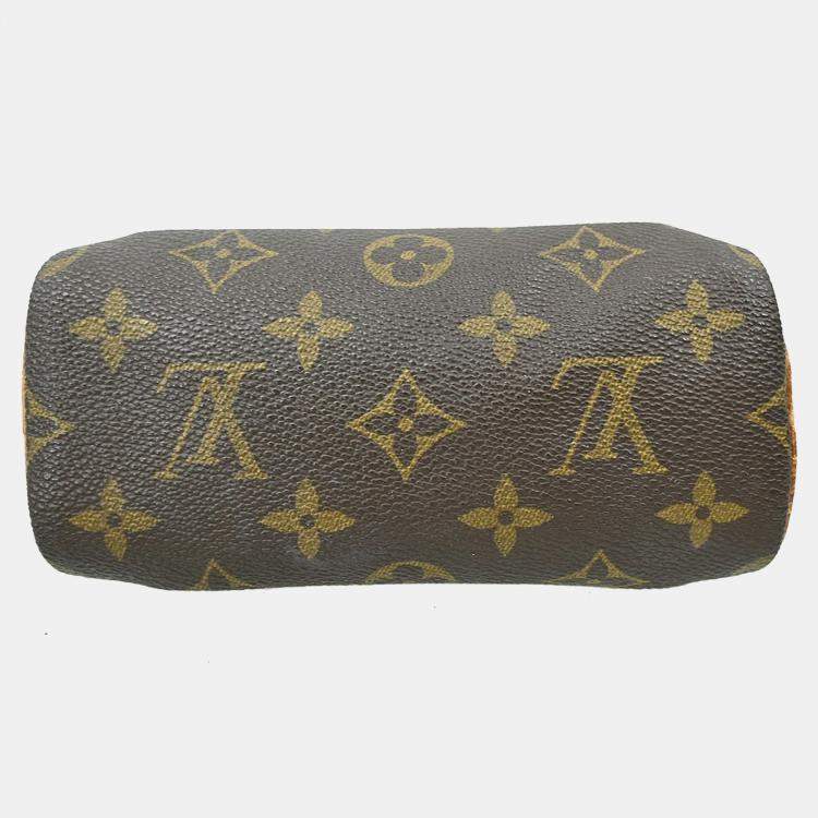 Pre Owned Louis Vuitton Speedy Mini Brown Monogram Canvas Top Handle Bag