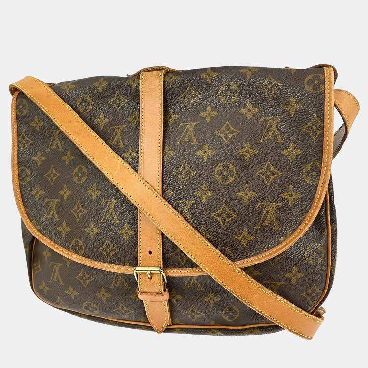 Pre Owned Louis Vuitton Saumur 35 Brown Monogram Canvas Messenger Bag
