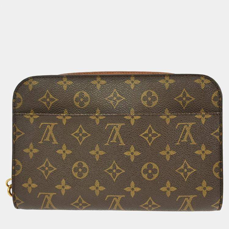Pre Owned Louis Vuitton Orsay Brown Monogram Canvas Clutch Bag