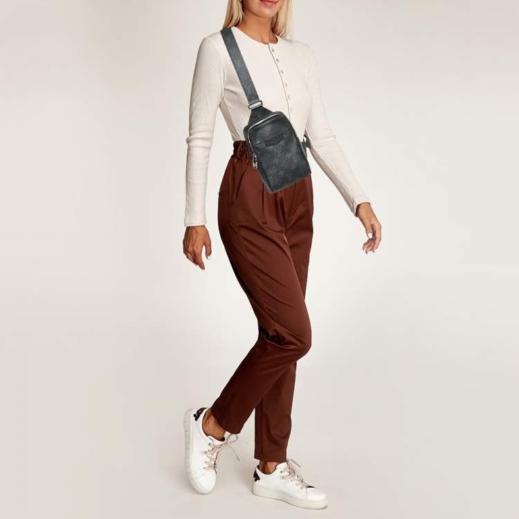 Pre Owned Louis Vuitton Outdoor Monogram Eclipse Canvas Sling Bag