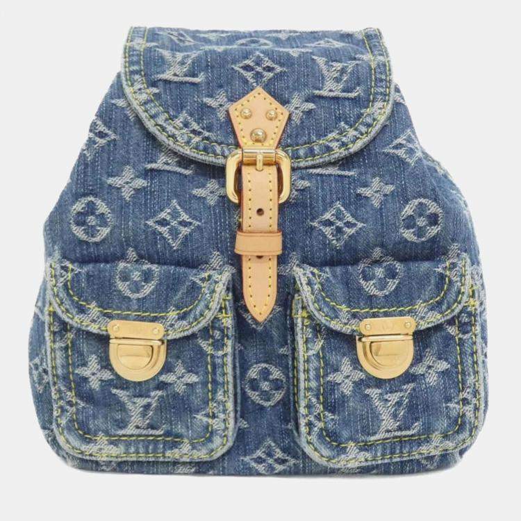 Pre Owned Louis Vuitton Monogram Denim Sac Ado Pm Backpack