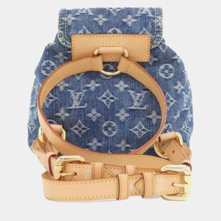 Pre Owned Louis Vuitton Monogram Denim Sac Ado Pm Backpack