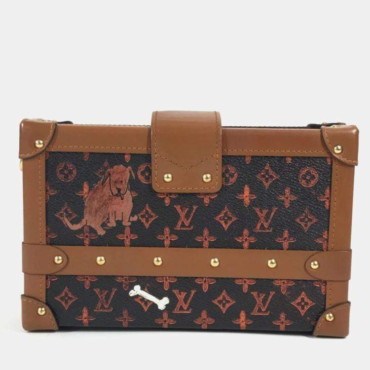 Pre Owned Louis Vuitton Monogram Catgram Petite Malle Nm Clutch Bag 2-Way Shoulder Canvas Brown