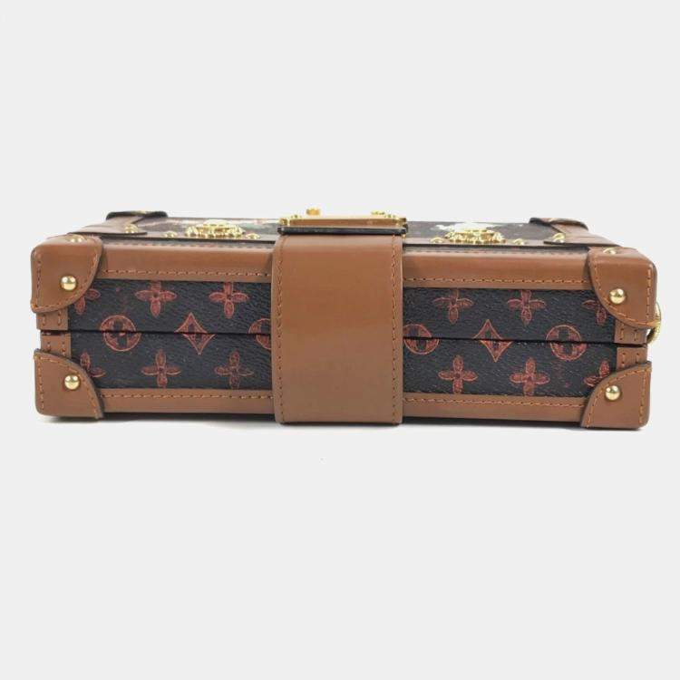 Pre Owned Louis Vuitton Monogram Catgram Petite Malle Nm Clutch Bag 2-Way Shoulder Canvas Brown