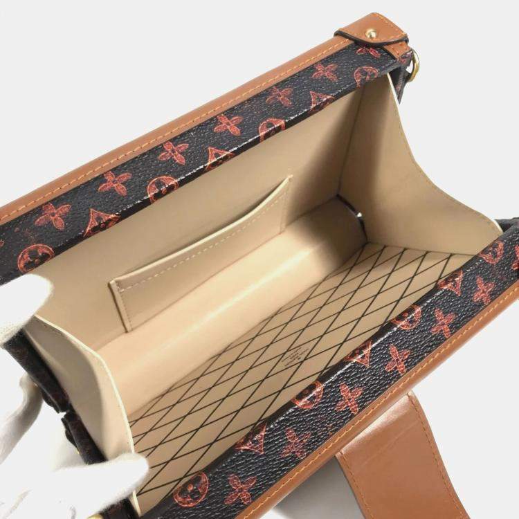 Pre Owned Louis Vuitton Monogram Catgram Petite Malle Nm Clutch Bag 2-Way Shoulder Canvas Brown