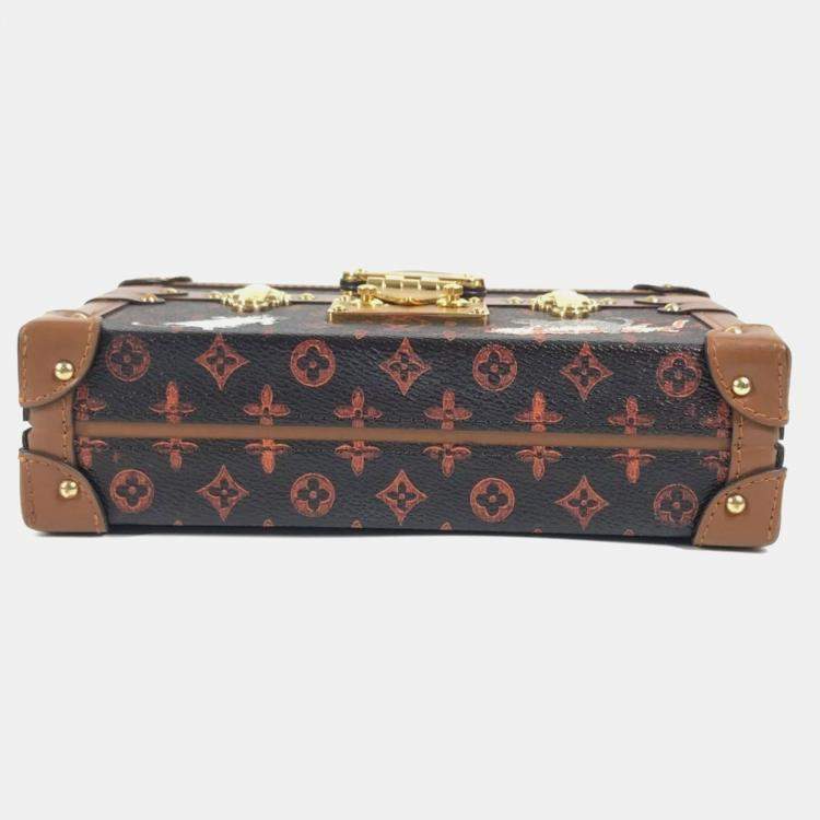 Pre Owned Louis Vuitton Monogram Catgram Petite Malle Nm Clutch Bag 2-Way Shoulder Canvas Brown