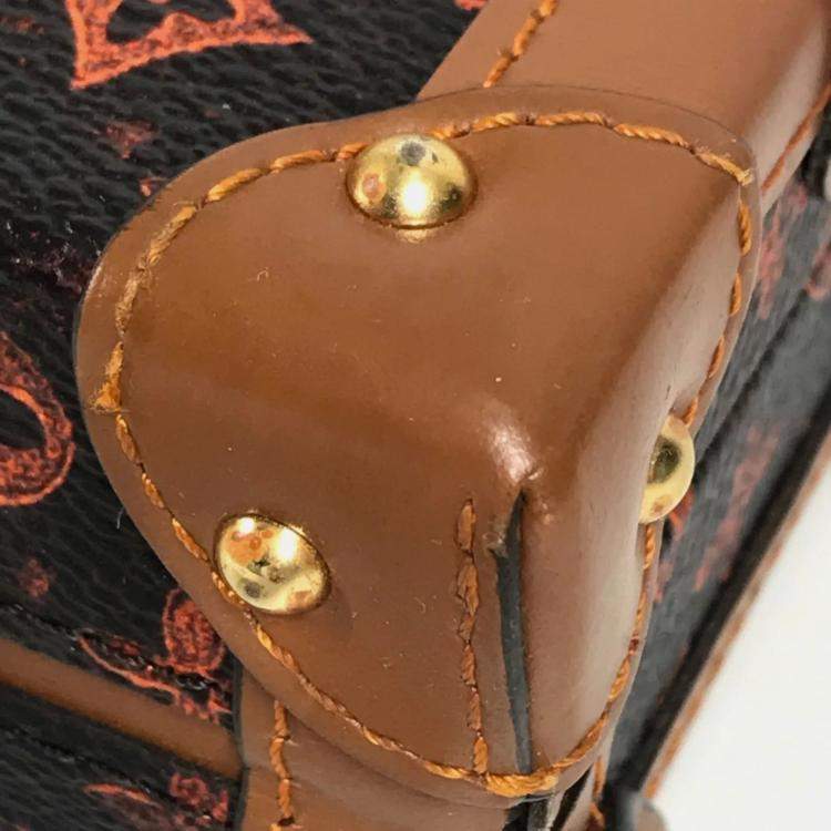 Pre Owned Louis Vuitton Monogram Catgram Petite Malle Nm Clutch Bag 2-Way Shoulder Canvas Brown