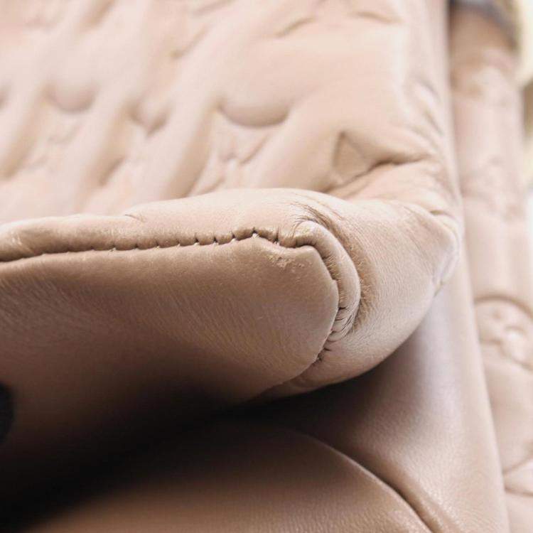 Pre Owned Louis Vuitton Coussin Monogram PM Taupe Beige Leather Shoulder Bag