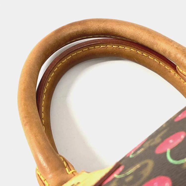 Pre Owned Louis Vuitton Monogram Cherry Speedy 25 Brown Red Monogram Canvas Duffel Bag