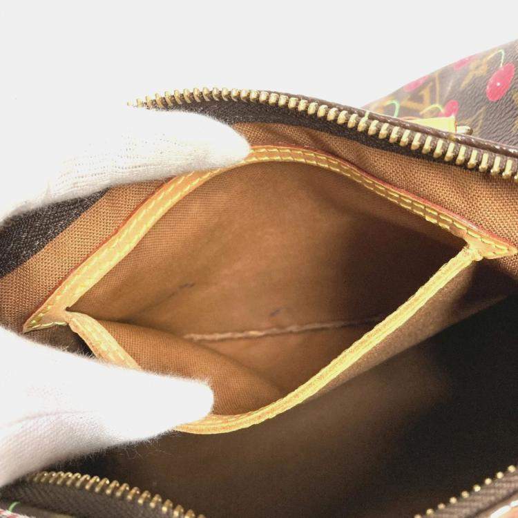 Pre Owned Louis Vuitton Monogram Cherry Speedy 25 Brown Red Monogram Canvas Duffel Bag