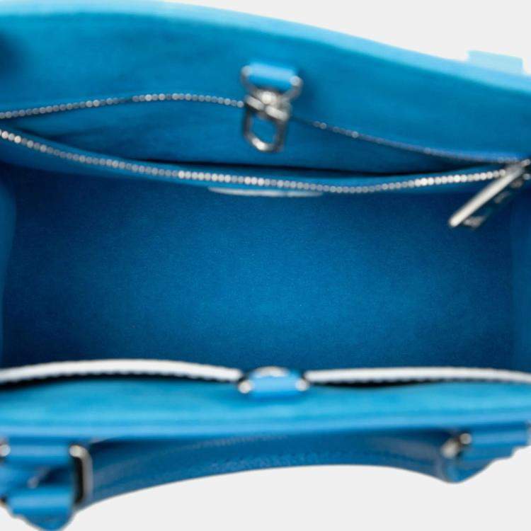 مملوكة مسبقًا Louis Vuitton X Yk Monogram Empreinte On The Go Pm Handbag Blue And White Leather