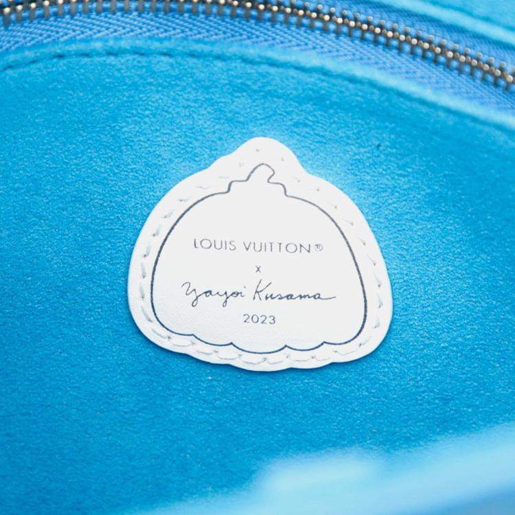 مملوكة مسبقًا Louis Vuitton X Yk Monogram Empreinte On The Go Pm Handbag Blue And White Leather