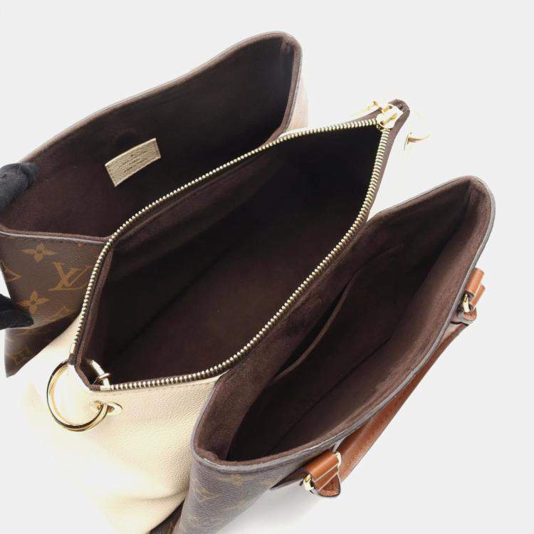 Pre Owned Louis Vuitton Vendome Bb Handbag Coated Canvas And Leather Monogram Brown White