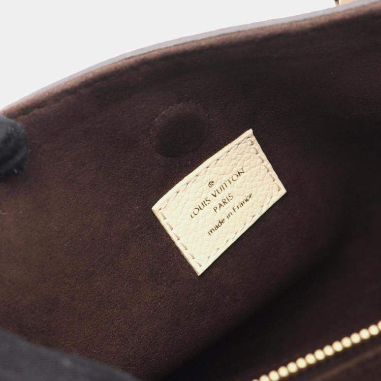 Pre Owned Louis Vuitton Vendome Bb Handbag Coated Canvas And Leather Monogram Brown White