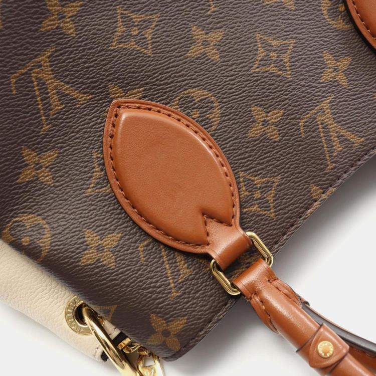 Pre Owned Louis Vuitton Vendome Bb Handbag Coated Canvas And Leather Monogram Brown White