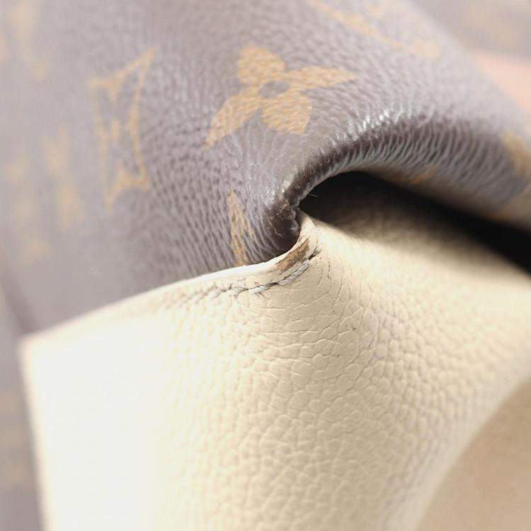 Pre Owned Louis Vuitton Vendome Bb Handbag Coated Canvas And Leather Monogram Brown White