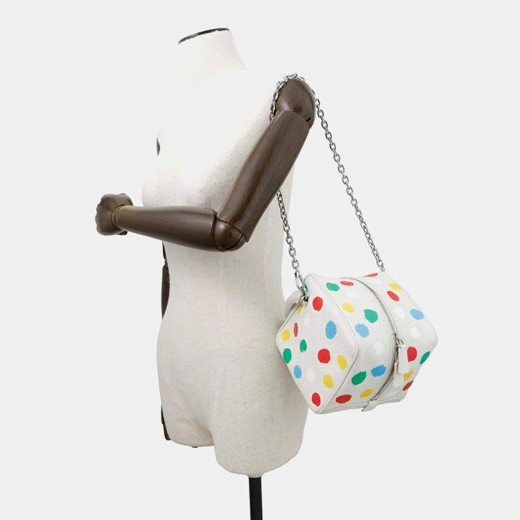 Pre Owned Louis Vuitton Monogram Empreinte Square Bag Lv X Yk White