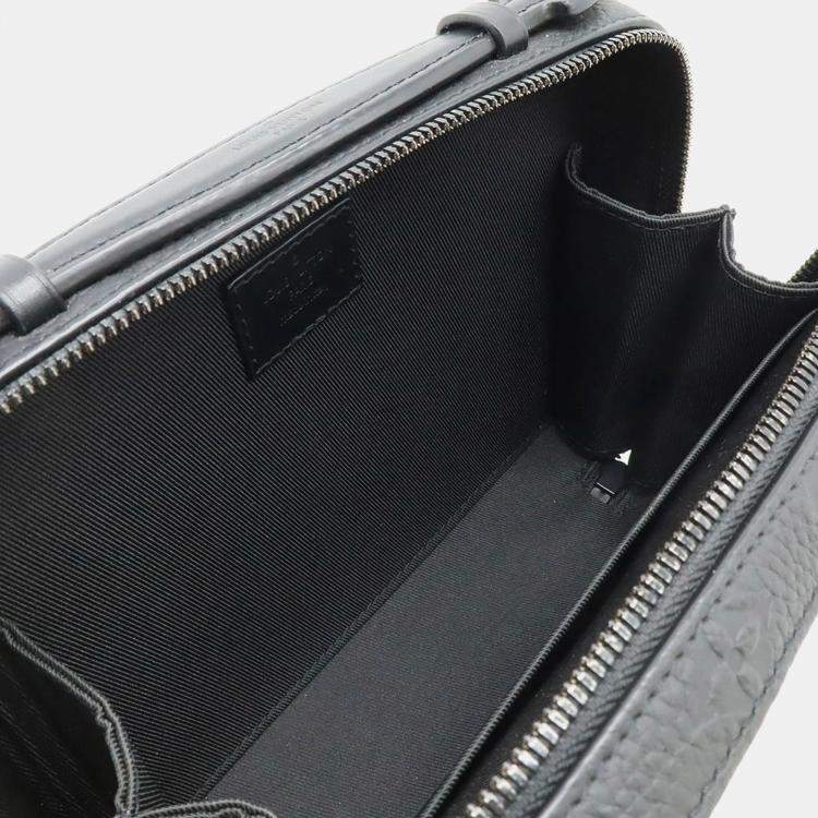 Pre Owned Louis Vuitton Taurillon Monogram Handle Soft Trunk Pochette Shoulder Bag Handbag Noir Black