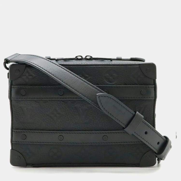 Pre Owned Louis Vuitton Taurillon Monogram Handle Soft Trunk Pochette Shoulder Bag Handbag Noir Black
