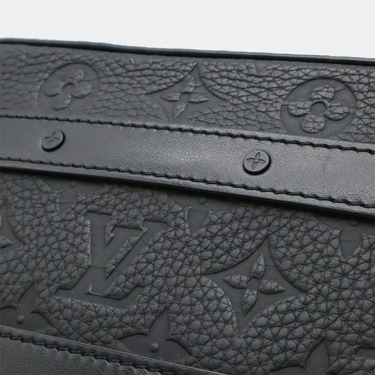 Pre Owned Louis Vuitton Taurillon Monogram Handle Soft Trunk Pochette Shoulder Bag Handbag Noir Black