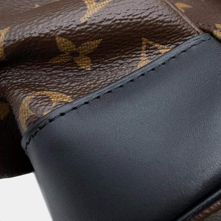Pre Owned Louis Vuitton Monogram Macassar Christopher Mm Backpack Black