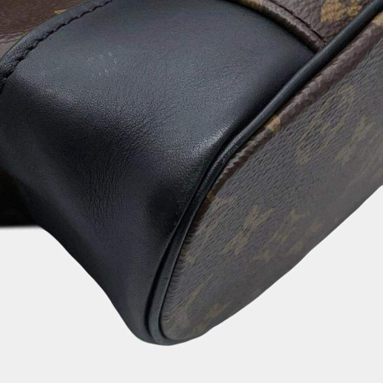 Pre Owned Louis Vuitton Monogram Macassar Christopher Mm Backpack Black