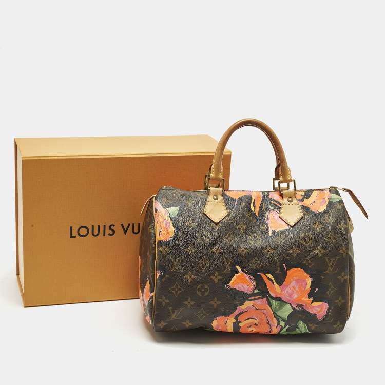 Pre Owned Louis Vuitton Limited Edition Stephen Sprouse Roses Speedy 30 Monogram Canvas Bag