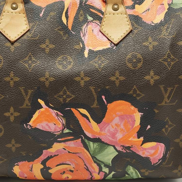Pre Owned Louis Vuitton Limited Edition Stephen Sprouse Roses Speedy 30 Monogram Canvas Bag