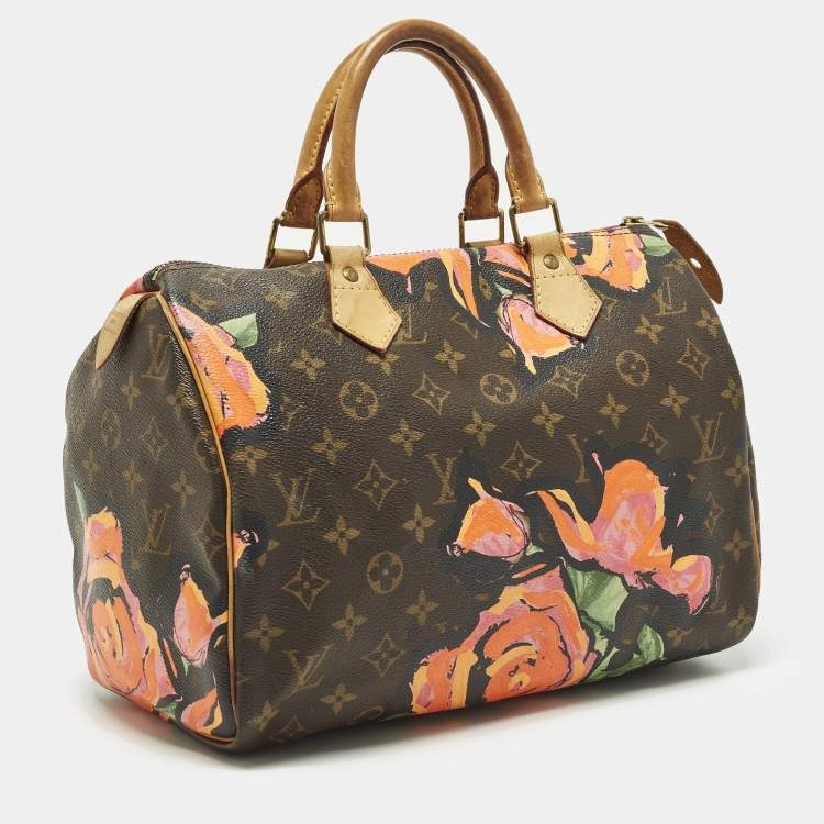 Pre Owned Louis Vuitton Limited Edition Stephen Sprouse Roses Speedy 30 Monogram Canvas Bag